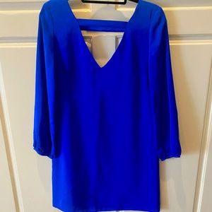 Amanda Uprichard Bright Blue Long Sleeve Dress